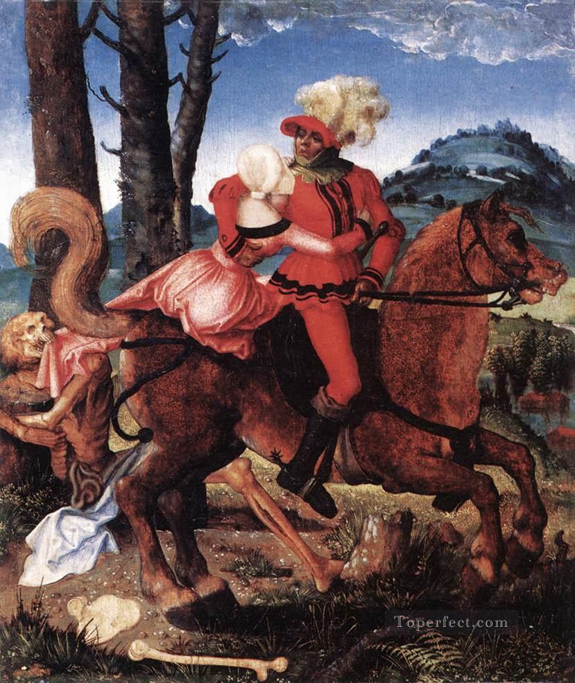 The Knight The Young Girl And Death Renaissance painter Hans Baldung Oil Paintings